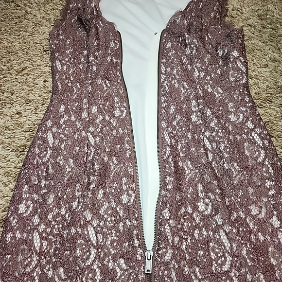 Adrianna Papell Blue Lace Floral Bateau Neck Sheath Dress Sz 6 - Picture 6 of 15